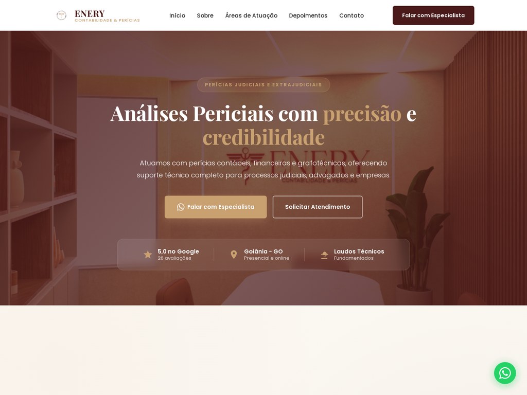 Site ENERY Perícias